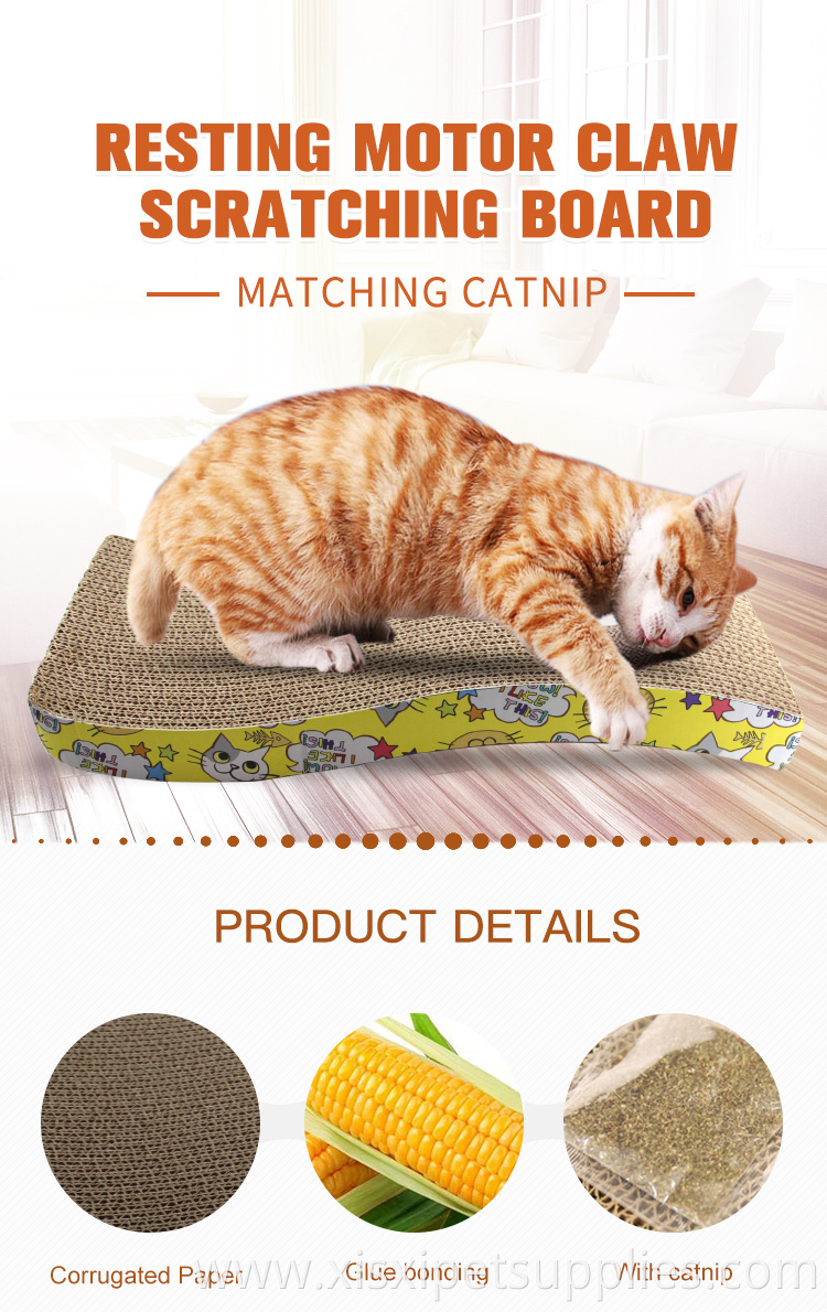 Factory Wholesale Funny Corrugated Cardboard Cat Scratcher With Free Catnip